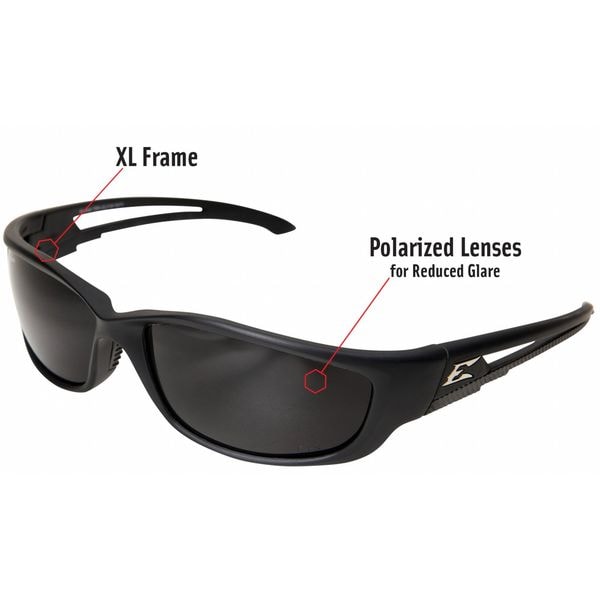 Polarized Safety Glasses, Wraparound Smoke Polycarbonate Lens, Scratch-Resistant