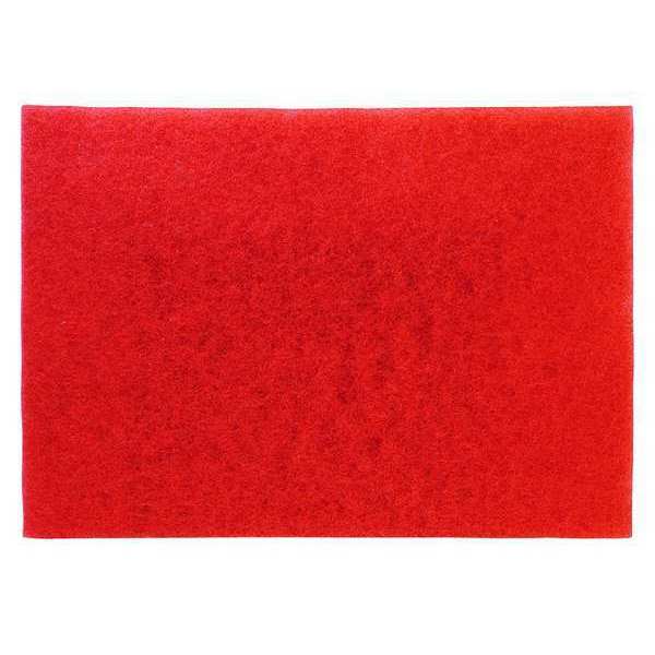 Buffing Pad, 32 In x 14 In, Red, PK10