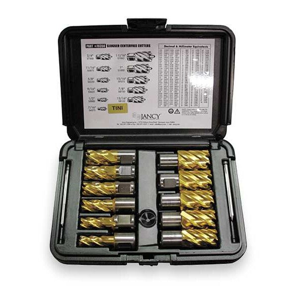 Annular Cutter Set TiN, 1 In Cut D, 11 Pc