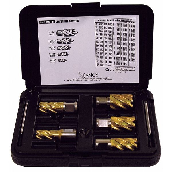 Annular Cutter Set TiN, 2 In Cut D, 5 Pc