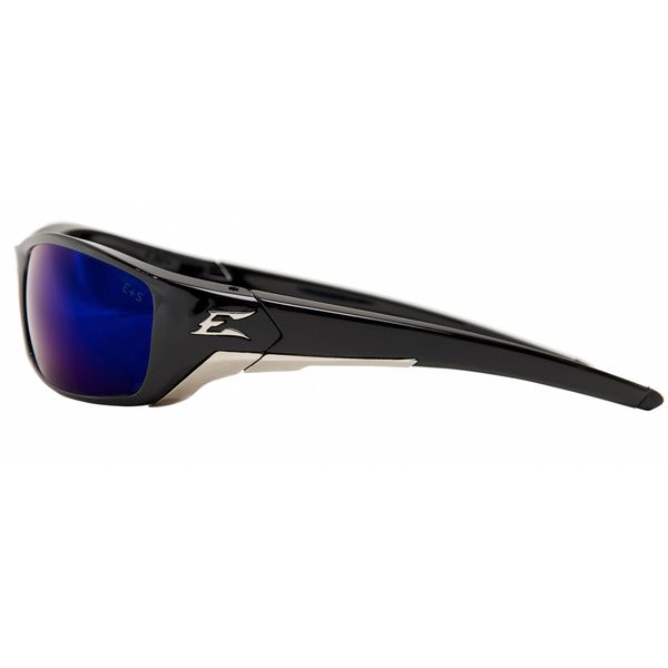 Safety Glasses, Wraparound Blue Mirror Polycarbonate Lens, Scratch-Resistant