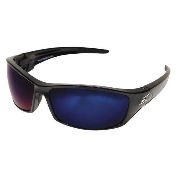 Safety Glasses, Wraparound Blue Mirror Polycarbonate Lens, Scratch-Resistant