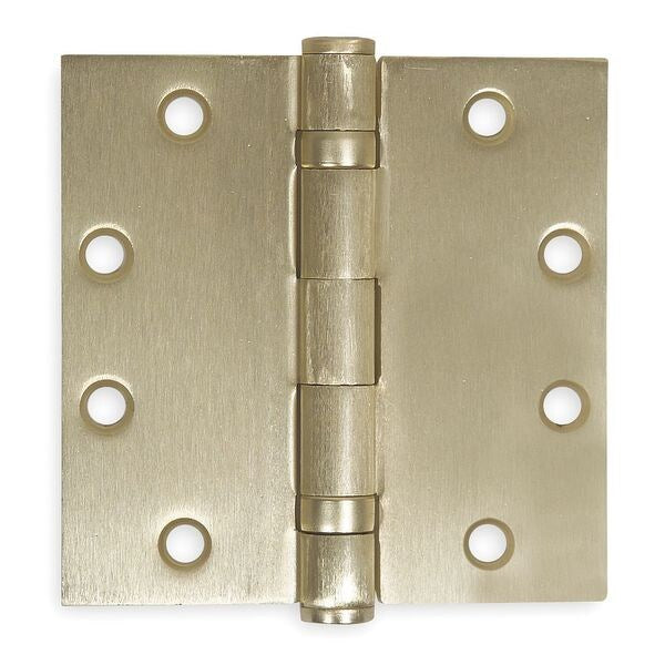 4 1/2 in W x 4 1/2 in H Dull Brass Door and Butt Hinge