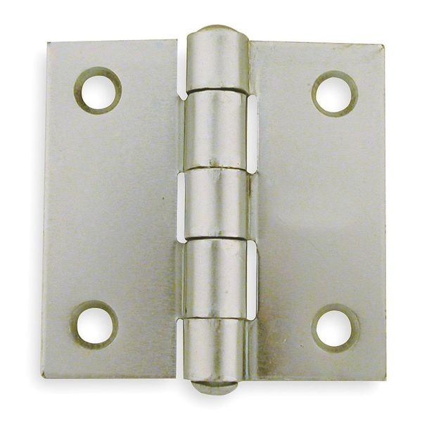 2 in W x 2 in H zinc plated Door and Butt Hinge
