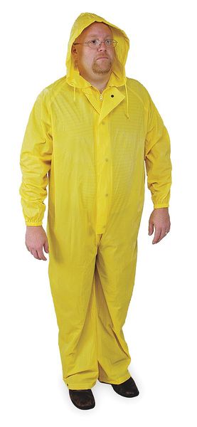 Coverall Rainsuit w/Hood, Yellow, 4XL