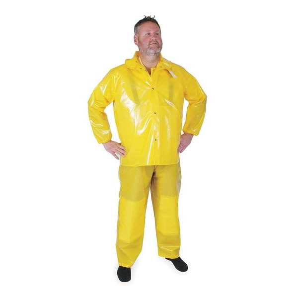 Rain Jacket w/Detachable Hood, Yellow, 2XL