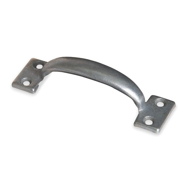 Door Pull, 6 1/2 In, Polished Zinc, Unthr. Through Holes