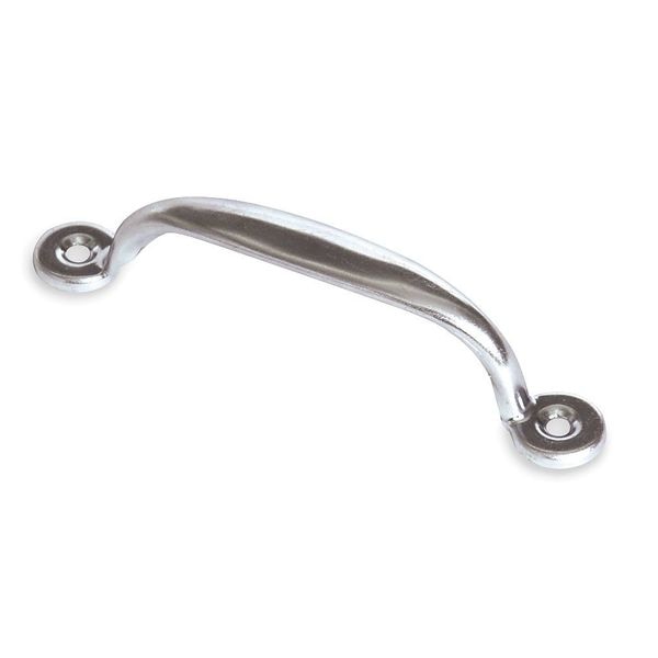 Door Pull, 4 7/8 In, Polished Zinc, Unthr. Through Holes