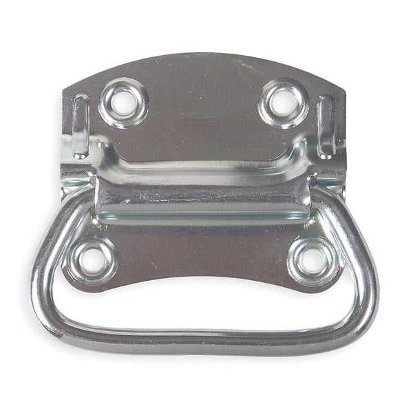 Chest Handle, Steel, 4 3/4 In L, Zinc, Unthr. Through Holes