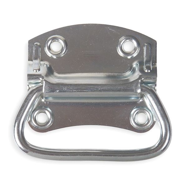 Handle, Chest, 3 1/2 In, Polished Zinc, Unthr. Through Holes