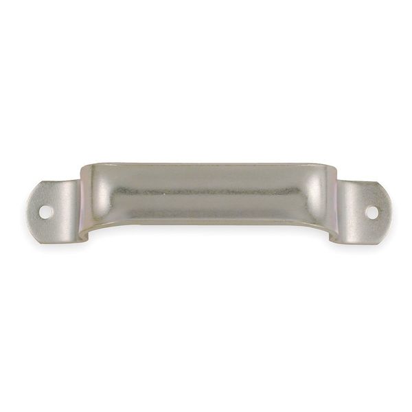 Pull Handle, 6-1/2 In, Polished Zinc, Unthr. Through Holes