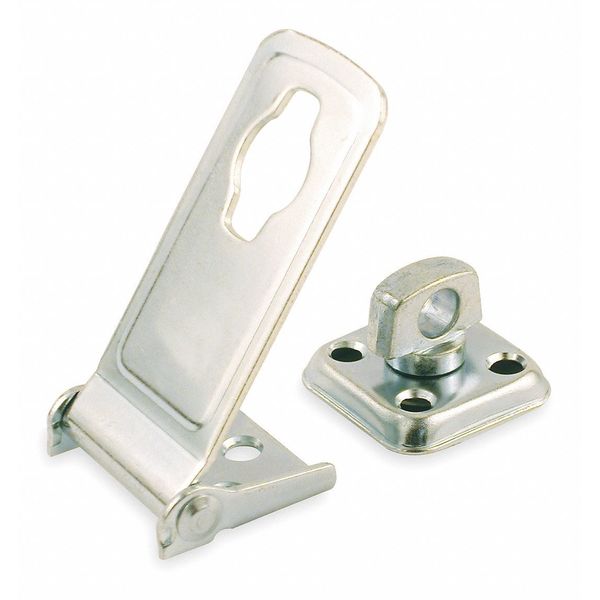 Latching Safety Hasp, Steel, 3-1/2 In. L