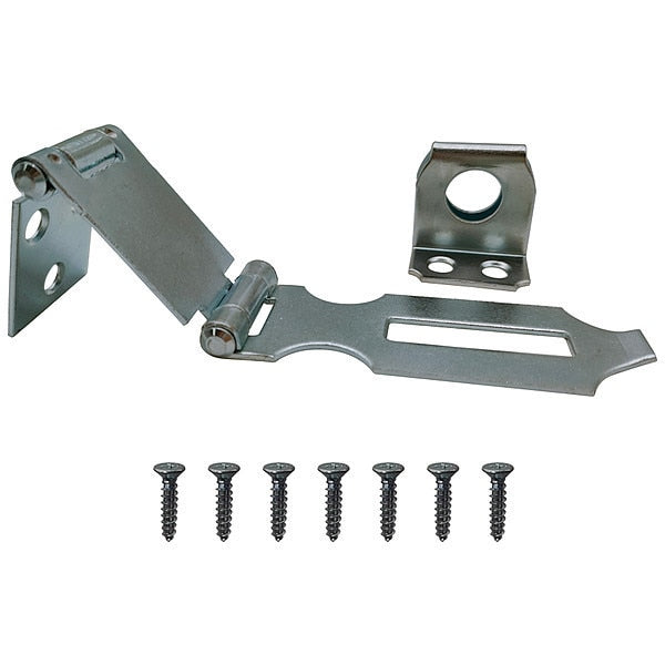 Double Hinge Safety Hasp, Steel, 3 In. L