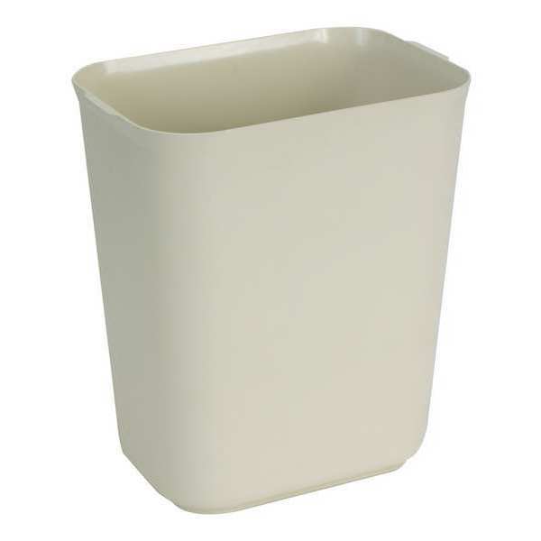 3-1/2 gal Rectangular Trash Can, Beige, 8 1/4 in Dia, None, Fiberglass