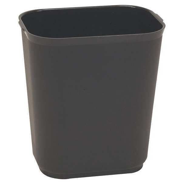 3-1/2 gal Rectangular Trash Can, Black, 8 1/4 in Dia, None, Fiberglass