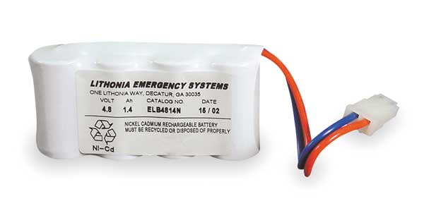 Battery, Nickel Cadmium, 4.8V, 1.4A/HR.