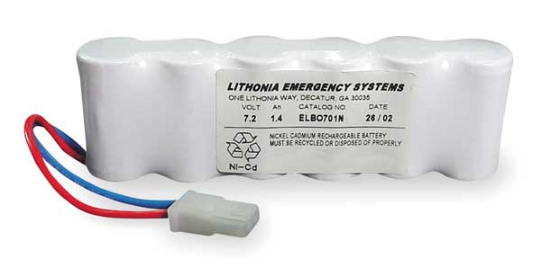 Battery, Nickel Cadmium, 7.2V, 1.4A/HR.