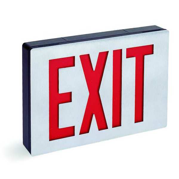 Exit Sgn, Alum, Blk, 11 3/8in, 2W