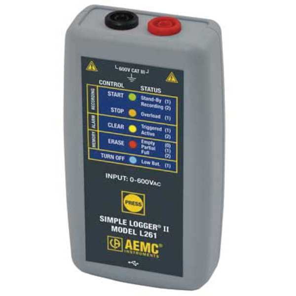 Voltage Data Logger, 0 to 600VAC/DC