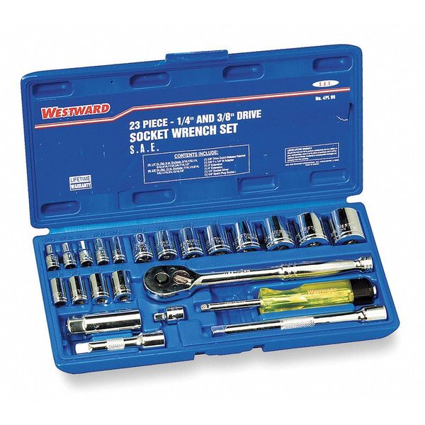 Socket Wrench Set, SAE, 1/4