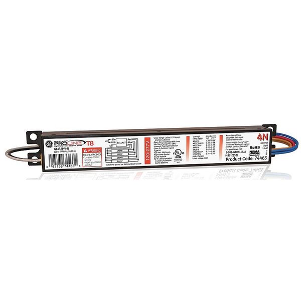 GE LIGHTING 110 to 113 Watts, 4 Lamps, Electronic Ballast