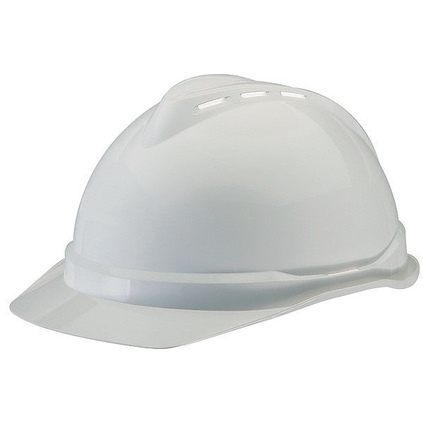 Front Brim Hard Hat, V-Gard 500, Vented, Type 1, Class C, Fas-Trac Ratchet Suspension, White