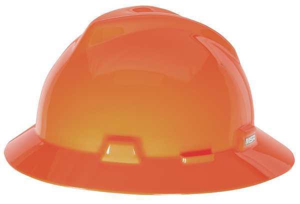 Full Brim Hard Hat, Type 1, Class E, Ratchet (4-Point), Orange