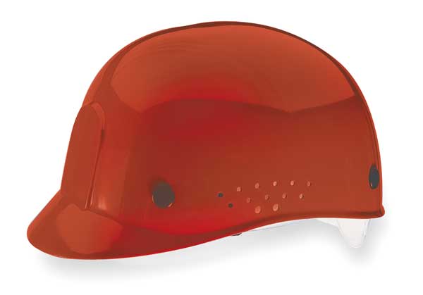 Bump Cap, Front Brim, Perforated Sides, Pinlock Suspension, 6 1/2 to 8, Red
