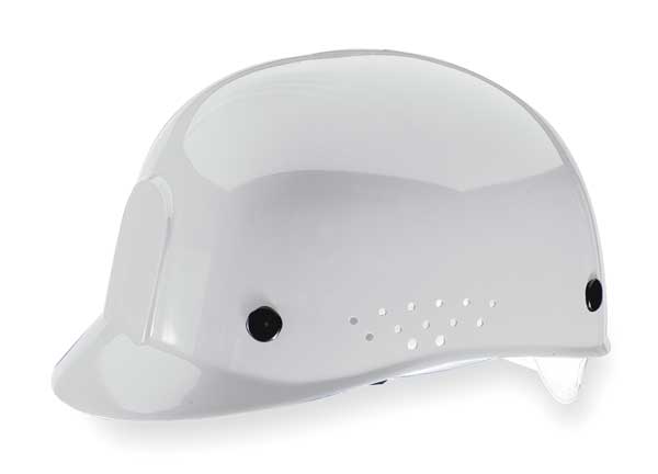 Vented Bump Cap, Front Brim, Perforated Sides, Pinlock Suspension, Fits Hat Size 6 1/2 to 8, White
