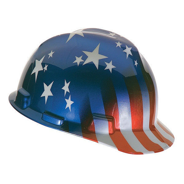 Front Brim Hard Hat, Type 1, Class E, Ratchet (4-Point), Red