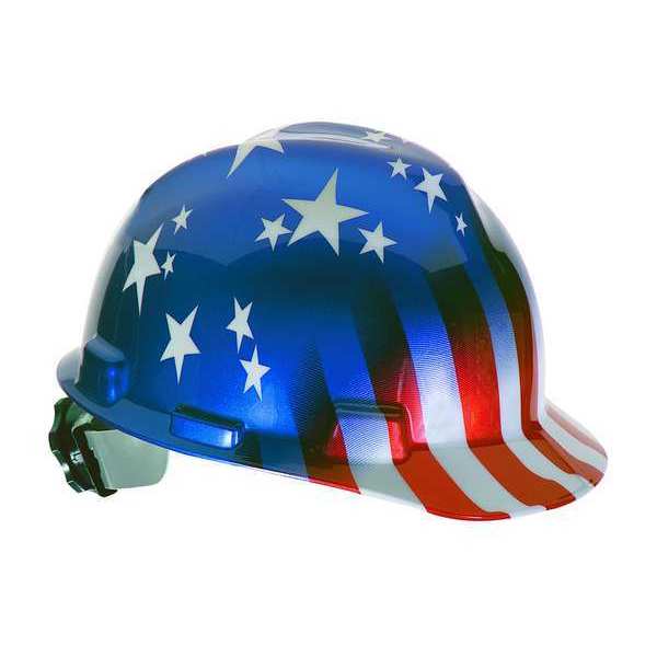 Front Brim Hard Hat, Type 1, Class E, Ratchet (4-Point), Red