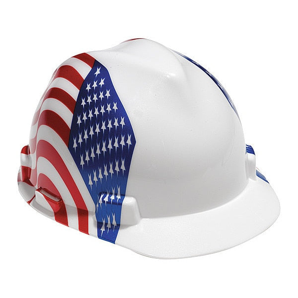 Front Brim Hard Hat, Type 1, Class E, Ratchet (4-Point), Red