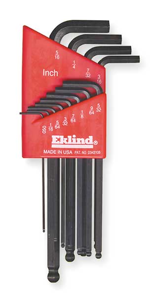 12 Piece SAE L-Shape Hex Key Set, 13212