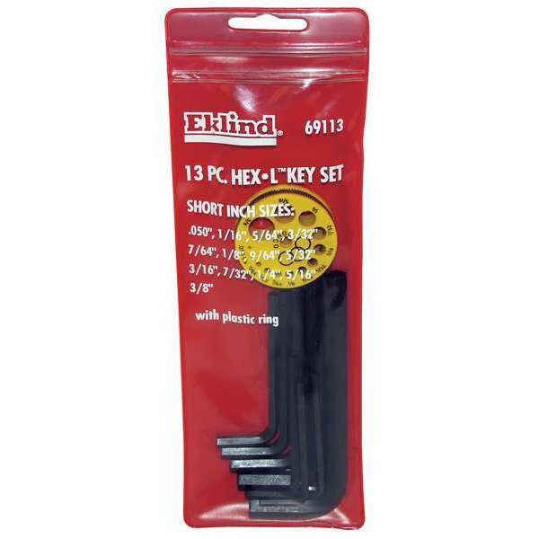 13 Piece SAE L-Shaped Hex Key Set, 69113