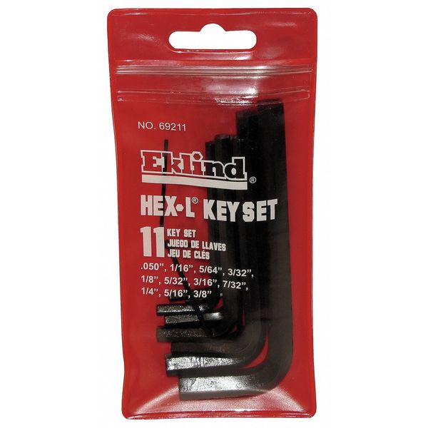 11 Piece SAE L-Shape Hex Key Set, 69211