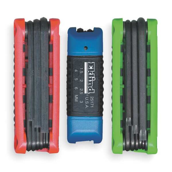 3 Piece Metric/SAE Fold-Up Hex Key Set, 25024