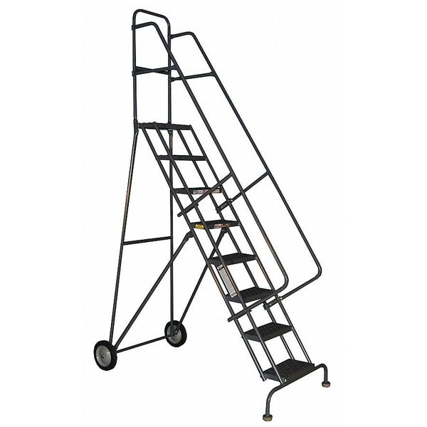 136 in H Steel Tilt and Roll Ladder, 10 Steps