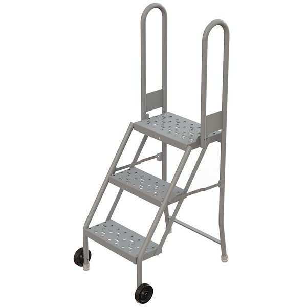 54 in H Steel Tilt and Roll Ladder, 3 Steps