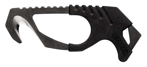 Safety Strap Cutter, Fixed Blade, Hook, Rubber, 4 3/8 in L.