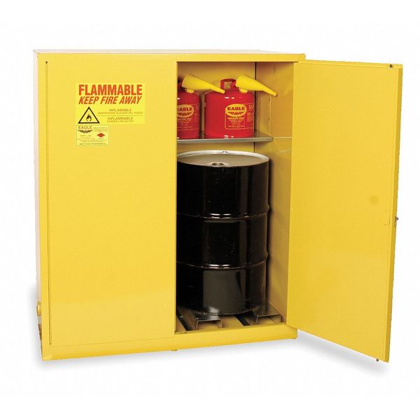 Flammable Cabinet, Vertical, 110 Gal., YLW