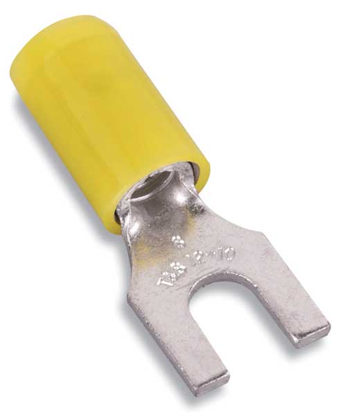 12-10 AWG Vinyl Fork Terminal #8 Stud PK50