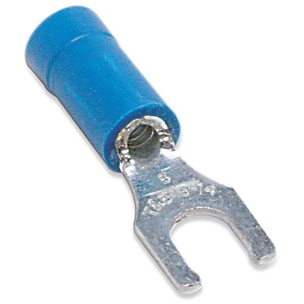 18-14 AWG Vinyl Locking Fork Terminal #8 Stud PK100