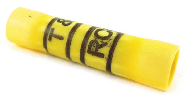 Butt Splice Connector, 12-10 AWG, Yel, PK50