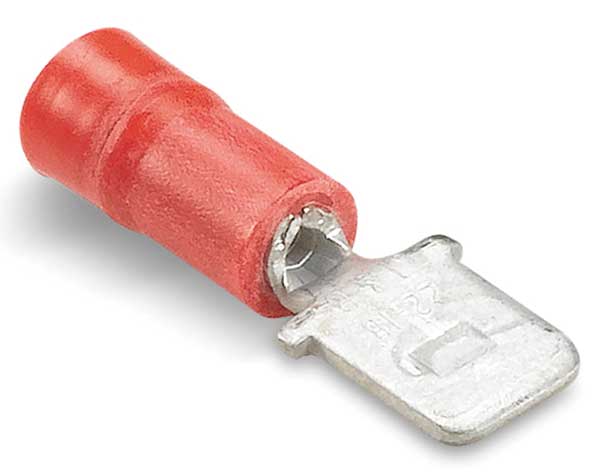 Male Disconnect, Red, 22-18AWG, PK100