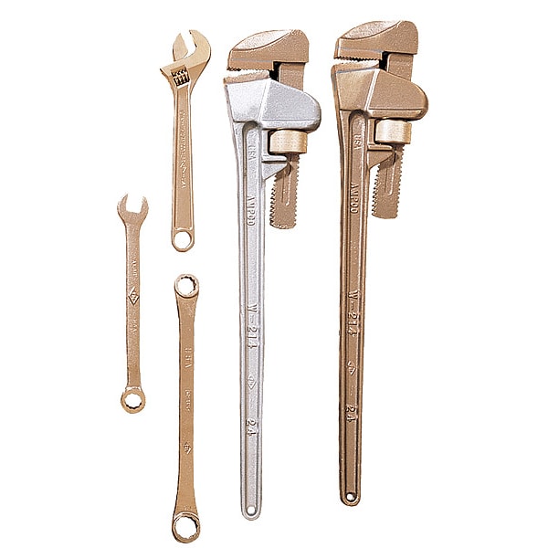 18 in L 3 13/16 in Cap. Aluminum Bronze Straight Pipe Wrench