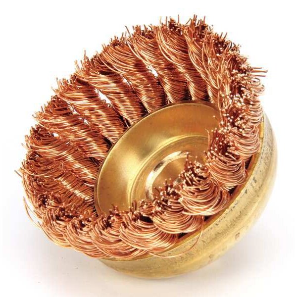 Knot Wire Cup Wire Brush, Threaded Arbor, 3