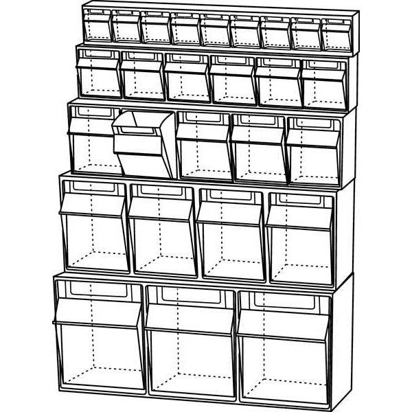 Tip Out Bin Unit, 3 Tip Bins