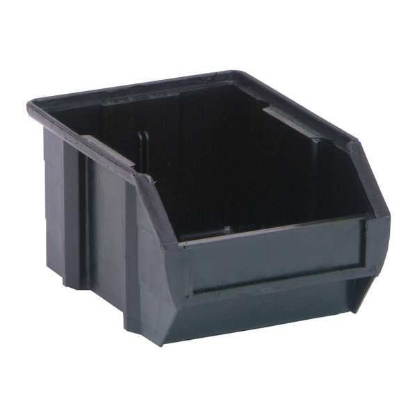Hang & Stack Storage Bin, Black, Carbon Filled Copolymer Polypropylene, 10 lb Load Capacity