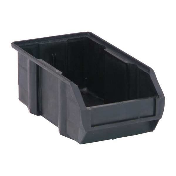 Hang & Stack Storage Bin, Black, Carbon Filled Copolymer Polypropylene, 10 lb Load Capacity