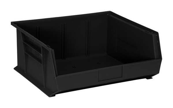 Hang & Stack Storage Bin, Black, Carbon Filled Copolymer Polypropylene, 75 lb Load Capacity